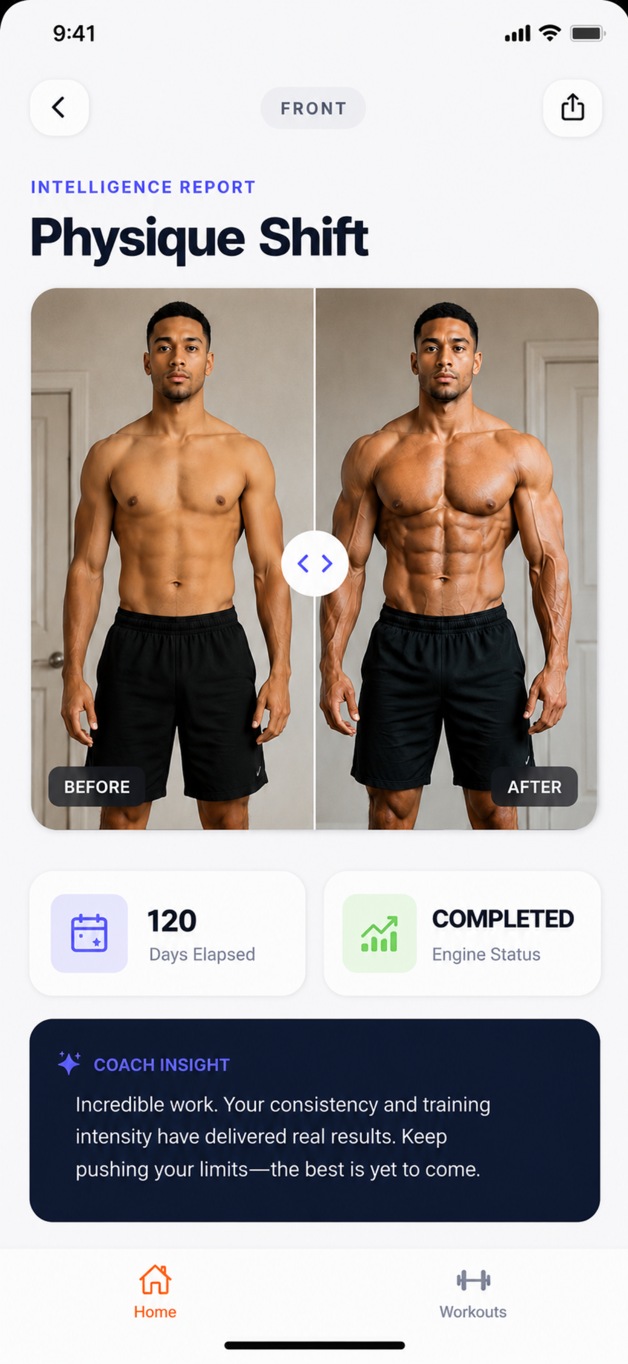 Male physique transformation 120 days
